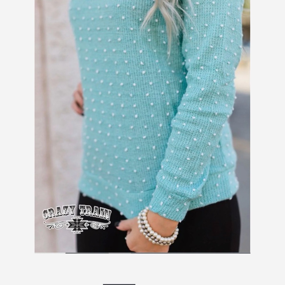 BNWT Women's Dally Darlin Teal Sweater by Crazy Train Medium - Picture 6 of 6
